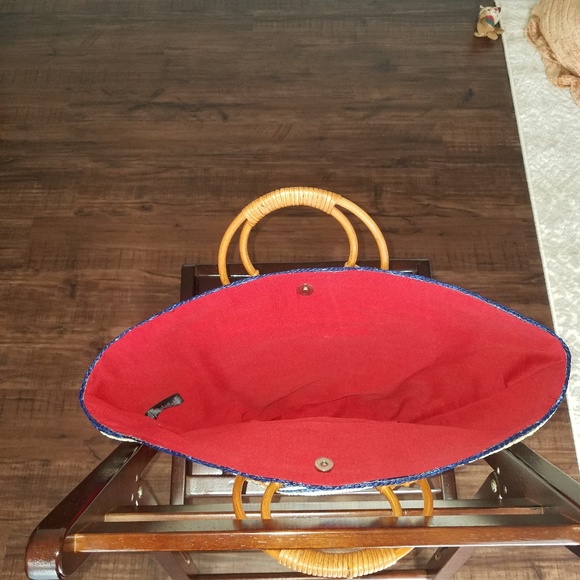 RARE, VINTAGE, Beach/ Market/ Picnic Bag! WOVEN BAGS ARE THE PICTURE OF SUMMER! - Picture 7 of 13